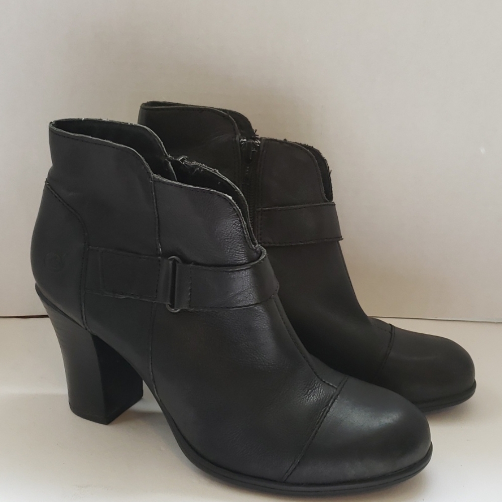 Born black leather booties